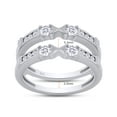thumbnail image 3 of 3/5 ct t.w Round Cut Lab Created Moissanite Diamond Anniversary Wedding Solitaire Enhancer Guard Ring In 14K White Gold Over Sterling Silver(D Color,VVS1 Clarity, 0.60 Cttw)-9, 3 of 8