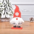 thumbnail image 3 of Bewildely Muñeco de Papá Noel de Feliz Navidad de madera, decoración de dibujos animados, barba, adorno de mesa, pequeño accesorio, colección Kits de decoración para fiestas rojo Bewildely HA009124-01, 3 of 6