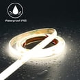 thumbnail image 2 of TOPAI 12V COB LED tira 6000K impermeable CRI 90+ 16.4ft alta densidad cortable Flexible para gabinete hogar proyectos de iluminación DIY, 2 of 5