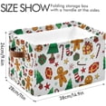 thumbnail image 4 of Christmas Elements Square Storage Basket Storage Bins Canvas Storage Organizer Closet Shelf Organizer for Home Office, 2 Pc, 4 of 7