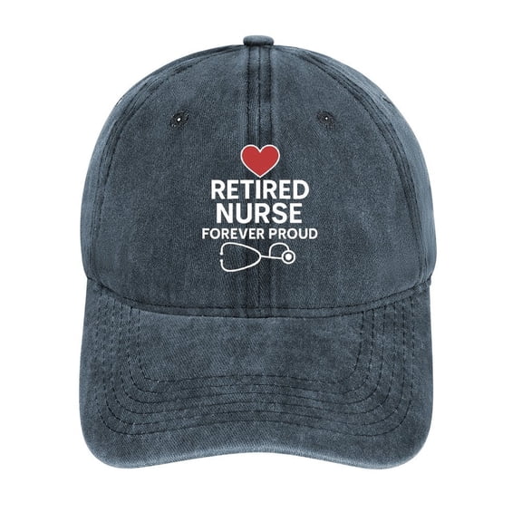 Retired Nurse Navy Cotton Baseball Cap for Men Women, Outdoor Casual Adjustable Hat