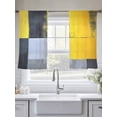thumbnail image 5 of Abstract Street Art Sheer Curtains 54 Inches Long 2 Panels Grey Yellow Color Stitching Light Filtering Semi Sheer Window Curtains Drapes for Bedroom Living Room 52"x54", 5 of 7
