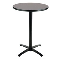 KFI Studios Mode 3' Round Bistro Table, Graphite Nebula, Arched X-Base