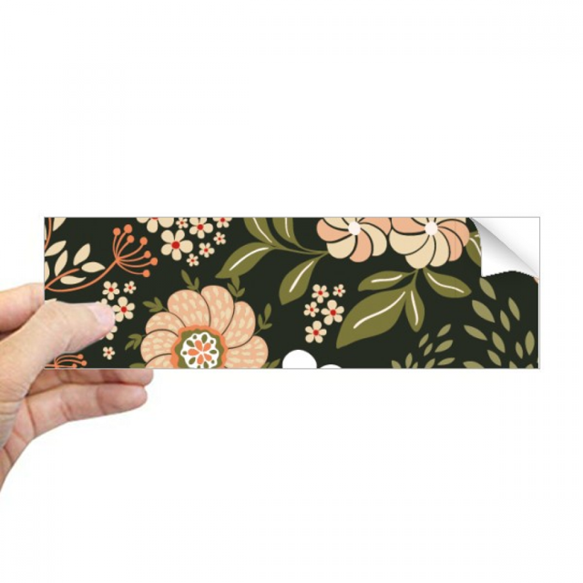 Planta de pintura blanca flor silvestre Rectángulo Parachoques Pegatina Cuaderno Ventana Calcomanía
