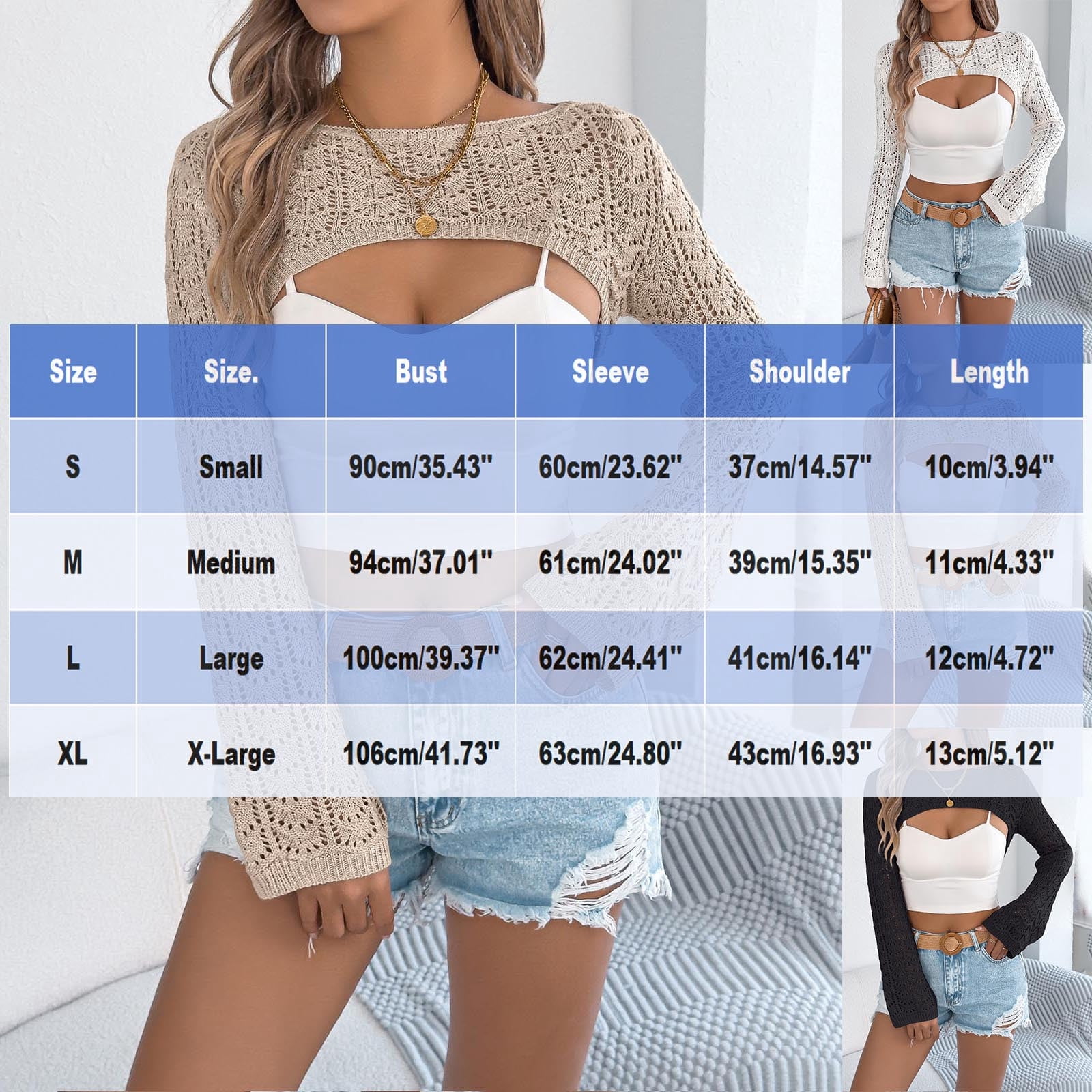 Lenpel Women's Knitted Crop Tops Lightweight Boat Neck Long Sleeve