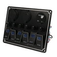 thumbnail image 4 of Marine Rocker Switch Panel, ON Off Toggle Switch Pre Wired Overload  6 Gang SPST  For Truck For Car, 4 of 8