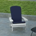 thumbnail image 3 of Emma + Oliver Set of Two All-Weather Poly Resin Folding Adirondack Chairs for Indoor/Outdoor Use in White with Blue Cushions, 3 of 15