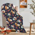 thumbnail image 6 of Fleece Throw Blankets, Fall Decor Throw Blanket with Pumpkins Leaves on Blue Background for Couch Sofa Bed, Luxury Soft Lightweight Fuzzy Cozy Flannel Blanket Autumn Decor 50" x 60", 6 of 6