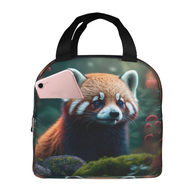 Vsdgher Forest Plant Raccoon Print Lunch Bag, Lunch Box for Women Adult Men, Lunch Tote Insulated Cooler Lunch Container for Work/Office/Picnic/Travel