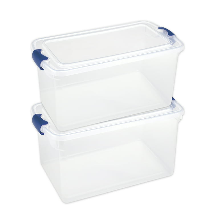 Homz Multipurpose 66 Quart Clear Storage Container Tote Bins With