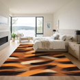 thumbnail image 3 of ODIKA 6'x9' Machine Washable Non-Slip Area Rug, Abstract Burnt Orange High Traffic Rug, Orange, 988859, 3 of 7