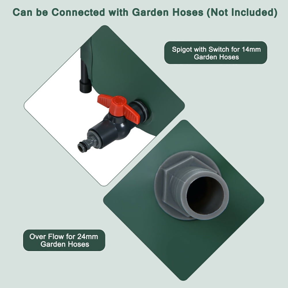 Resenkos 60 Gallon Portable Collapsible Rain Barrel Water Collector