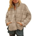 thumbnail image 2 of GEWSEY Women's Oversized Splice Quilted Lightweight Puffer Jacket Casual Padded Coat (Khaki, XL), 2 of 7