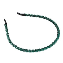 Unique Bargains 1 Pcs Hairband for Women Rhinestone Hair Hoop Headband 0.24 Inch Wide Green