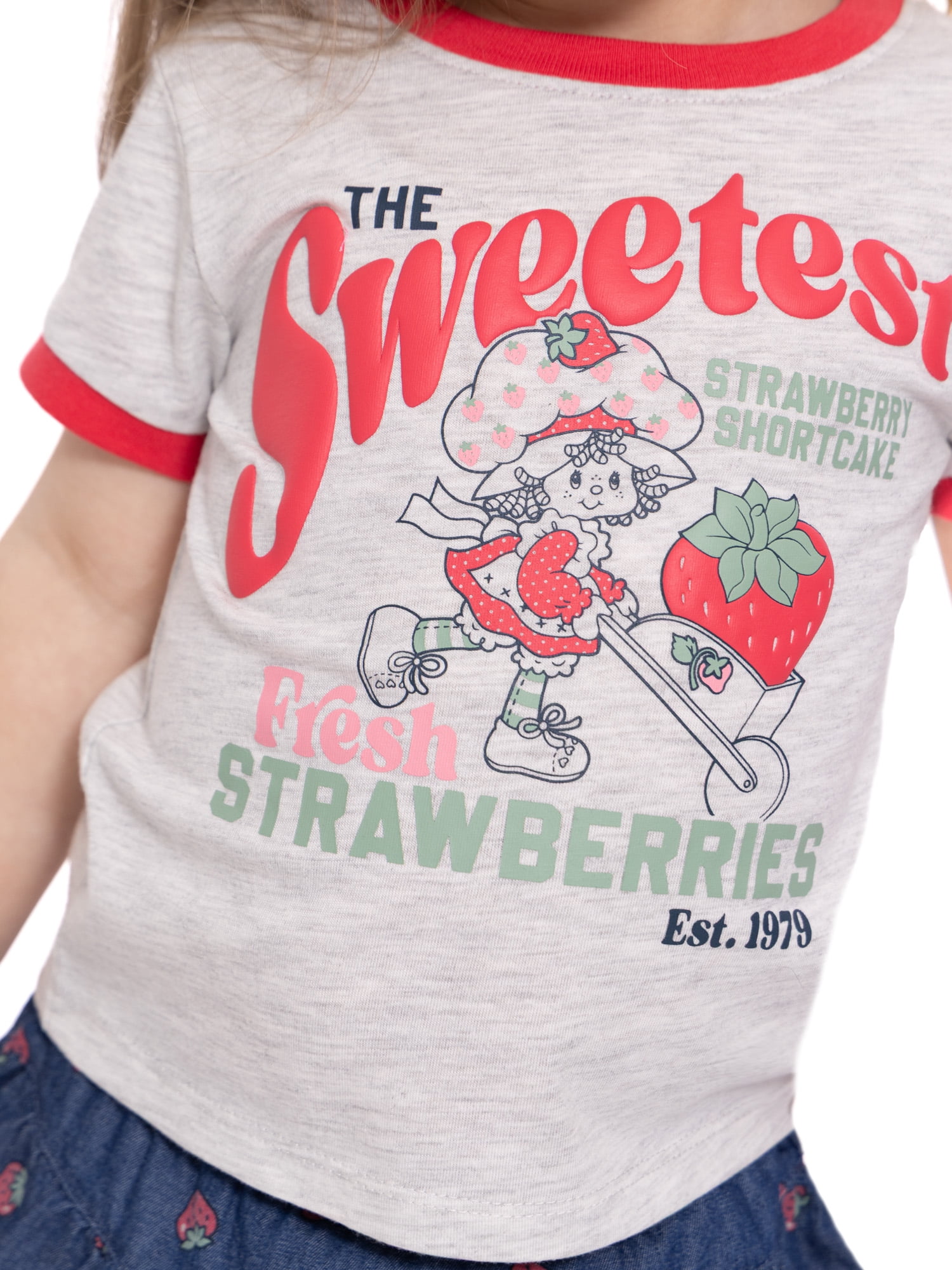 Strawberry Shortcake Toddler Girls Graphic Tee and Print Shorts Set, 2-Piece, Sizes 12M-5T