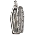 thumbnail image 1 of Sterling Silver 20" Unisex 1.5mm Box Chain 3D Dracula's Opening Wooden Coffin Casket Pendant Necklace, 1 of 2