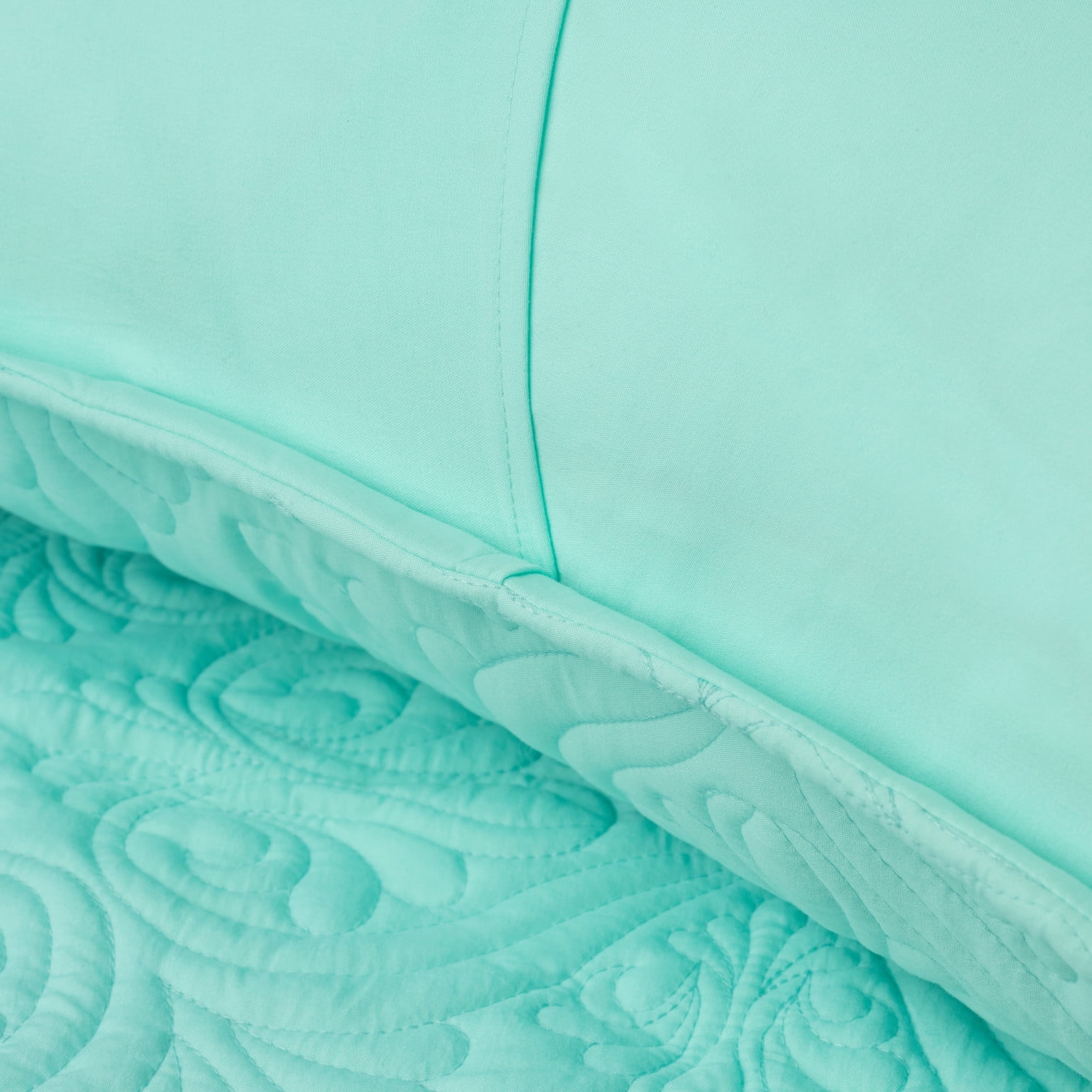 Martha Stewart Everyday 3 Piece Quilt Set - King, Solid Aqua