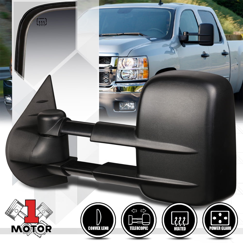 Left Driver Side Power+Heated Extendable Towing Mirror for 07-14 Sierra//Yukon