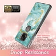 thumbnail image 5 of Moto G Power (2021) Case, Rosebono Hybrid Bling Glitter Sparkle Laser Green Marble Graphic Fashion Cute Colorful Skin Cover Shockproof Case for Moto G Power (2021), 5 of 5