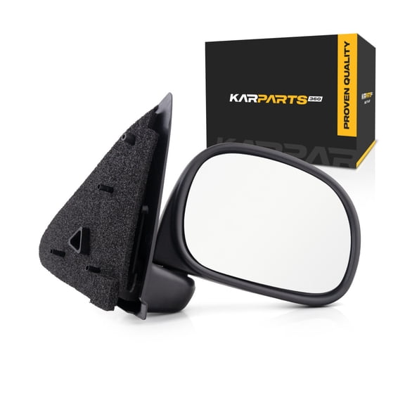 For Ford F-350 1997 98 99 00 01 2002 Door Mirror Passenger Side | Manual | Rectangular | Black | Pickup | Replacement For 1L3Z 17682 GAA | FO1321132