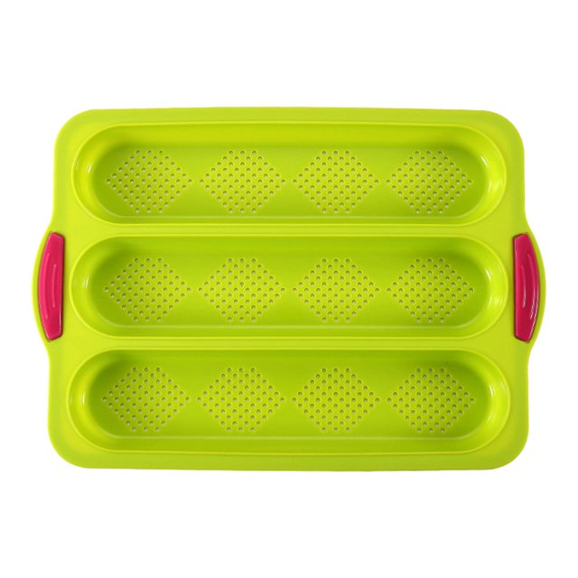 Baking Trays Set Silicone Non Stick French Bread Mould 3 Tray Loaf Pan Bake Non Stick Baking Oven Toaster Pan Silicone Sandwich French Baking Tray Silicone Pans For Baking Sheet Pans