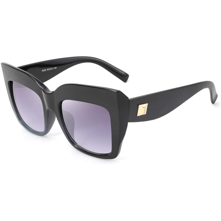 FEISEDY Retro Overesized Cat Eye Sunglasses Women Men Square  display picture 1
