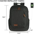 thumbnail image 4 of KROSER Water-Resistant Poly Fabric Laptop Backpack 17.3 inches Charcoal Black, 4 of 8