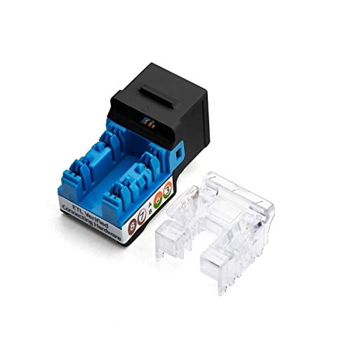 Conector Keystone Cat6 TrueCable, sin blindaje (UTP), Punch-Down de 90 grados, PoE++ (4PPoE), listado UL, ETL verificado, certificado ANSI/TIA, RJ45 hembra modular, negro, paquete de 24