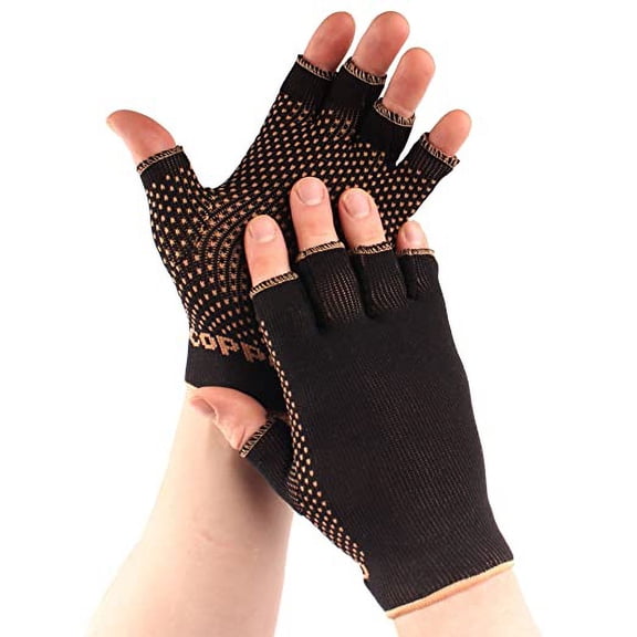 Copper Compression Gloves - Black Copper - Large/Extra Large - 2 Left Gloves