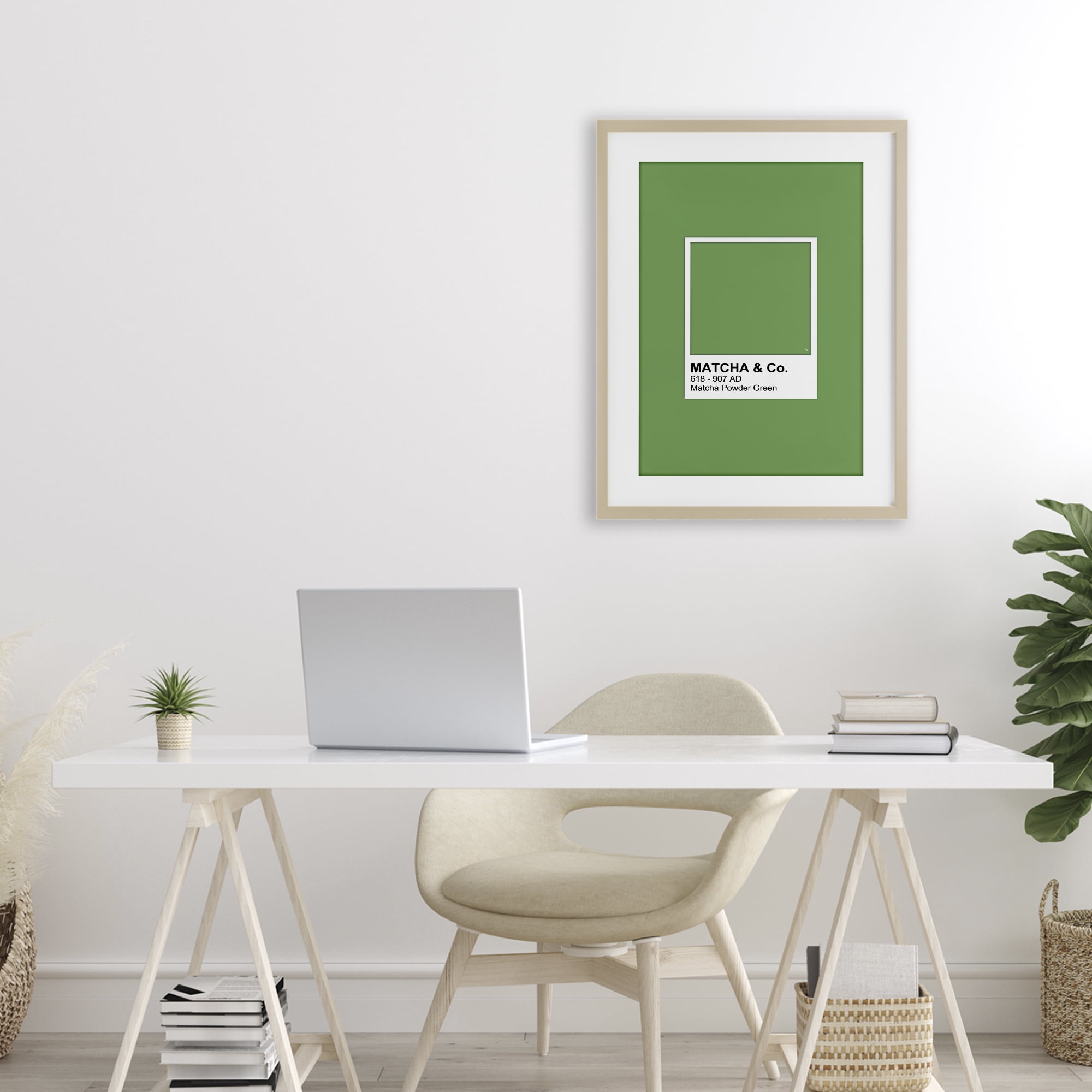Stupell Industries Matcha Powder Green Shade Birch Framed Print Under Glass, design by Martina Pavlova