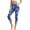 Blue Camouflage, variant on Marble Print Stars Pink Women's High Waisted Yoga Pants with Pockets Tummy Control Athletic Workout Leggings Lightweight Casual Yoga Capris for Running Cycling, S
