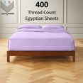thumbnail image 2 of 6-PC King Egyptian 400-TC Cotton Sheet Set - 18" Deep Pockets with 1 Fitted Sheet, 1 Oversized Flat Sheet 4 Pillowcases - Lilac, 2 of 7