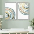 thumbnail image 2 of IDEA4WALL Framed Canvas Print Wall Art Set Geometric Pastel Water Ripples Illustration Fine Art Decor Bohemian Minimalist Abstract Artwork for Living Room, Bedroom, Office - White 16"x24"x2, 2 of 5
