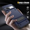 thumbnail image 4 of Allytech Google Pixel 7A Case + 3Pcs Google Pixel 7A Screen Protector, Heavy Duty Protective Shockproof Kickstand Case Cover for Google Pixel 7A 5G 6.1" - Navyblue, 4 of 7