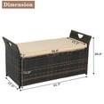 thumbnail image 3 of Zimtown 33Gal Outdoor Storage Box Patio Wicker Deck Bench Storage, Rattan Bench, Container for Outdoor Indoor Brown, 3 of 9