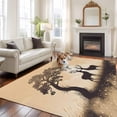thumbnail image 3 of 5x7 Washable Area Rug, Elk Silhouette Non-Slip Large Rectangle Rug for Living Room Bedroom, Grassland Animal Tree Indoor Floor Mat for Home Decor, 3 of 9