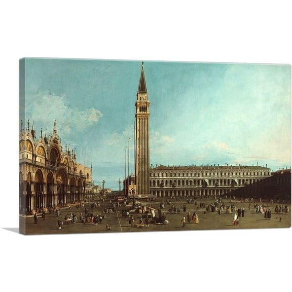 ARTCANVAS Piazza San Marco in Venice Canvas Art Print by Canaletto - Size: 26" x 18" (0.75" Deep)