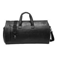 thumbnail image 3 of Leather Duffle Bag Large Capacity Multifunction Shoulder Handbag Luggage Bag Black, 3 of 8