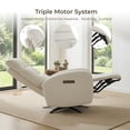 thumbnail image 6 of ReNest Triple-Motor Power Recliner with 270° Swivel, Italian Modern Design, USB & Type-C Charging,Cream, 6 of 21