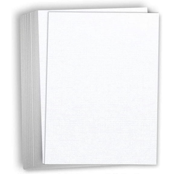 Hamilco White Linen Textured Cardstock Thick Paper Legal Size 8 1/2" x 14" Card Stock 80lb Cover 25 Pack