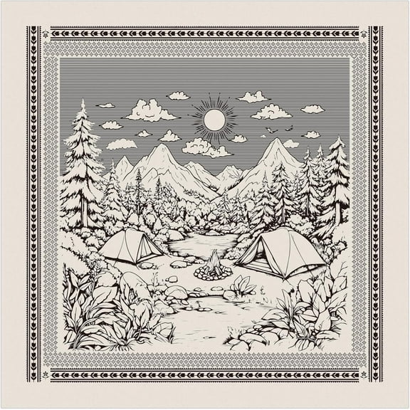 Cotton Headbands Bandana Scarf Neck Gaiter UV Resistence Seamless Headwear for Outdoor Workout Running Square Mountain 560x560mm