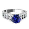 thumbnail image 2 of Mauli Jewels Engagement Rings for Women 1.20 Carat Halo Unique Design Tanzanite And Diamond Engagement Ring Crafted 4-prong 14k Solid White Gold, 2 of 7