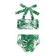 thumbnail image 1 of PEASKJP Bathing Suit for Toddler Girls Two Piece Tankini Bathing Suits Summer Beach Rash Guard Swimwear,Green 9M, 1 of 5
