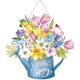 thumbnail image 1 of Fymlhomi - Decoración de primavera para puerta, letrero de bienvenida con flores, colgador de primavera para puerta de entrada, frontones rústicos de flores para fiesta de Pascua, decoración de, 1 of 8