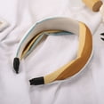 thumbnail image 7 of Unique Bargains Color Block Knotted Wide Headband Fashion Hair Accessories for Women Brown Blue 1.57" Width, 7 of 7