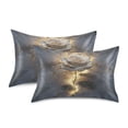 thumbnail image 2 of Dailycode Satin Pillow Case Queen Silk Pillow Cover for Hair and Skin Envelope Closure White Marble Rose 20"x30", 2 of 9