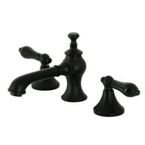 Kingston Brass KC7060PKL Duchess Widespread Bathroom Faucet with Brass Pop-Up, Matte Black