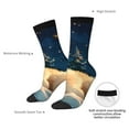 thumbnail image 4 of Disketp Starry Sky Sleep White Bear Unisex Crew Socks Lightweight Breathable Ventilation Ankle Socks, Mid-calf socks for Daily, 4 of 6