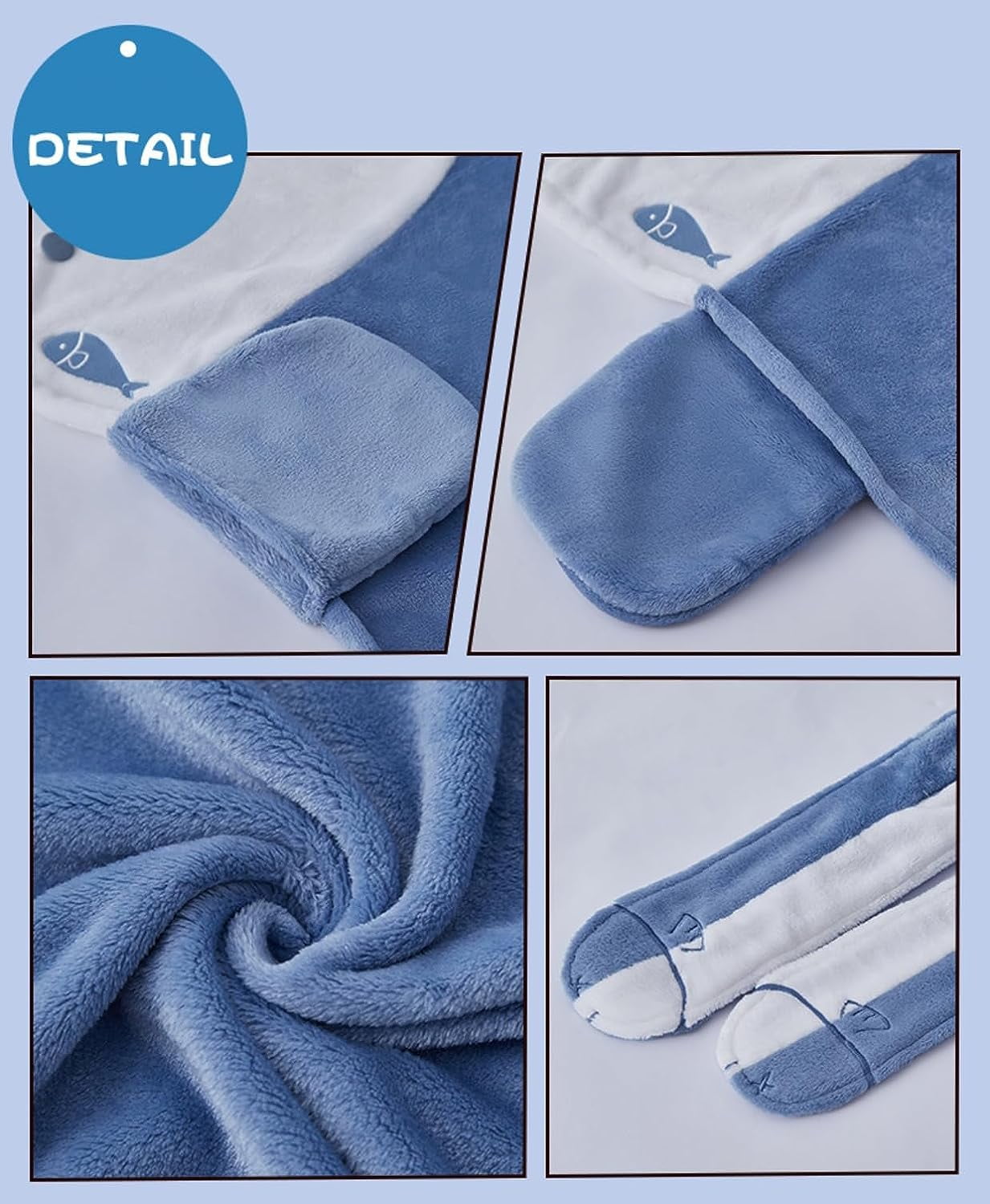 Shark Blanket Adult Wearable Shark Blanket, Super Soft Cozy Shark Shawl Cape Type Hooded Robe Air Conditioning Blanket Nap Blanket Pajamas 42x65 inch