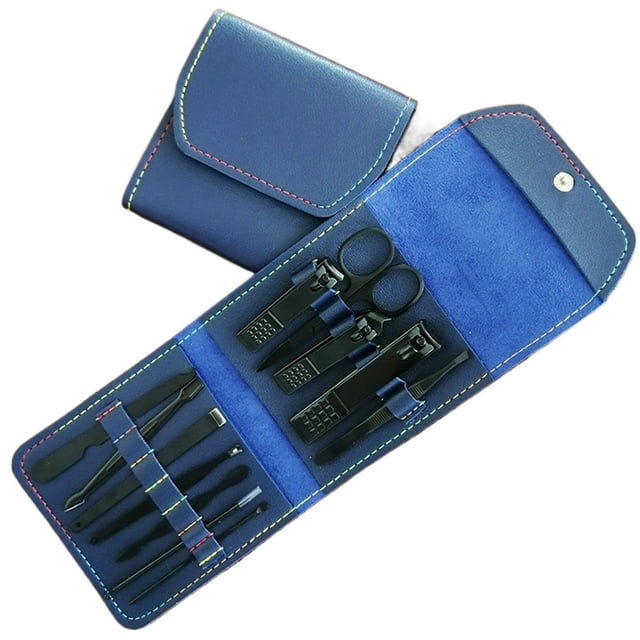 leyfeng Kit de herramientas de pedicura y manicura Juego de cortaúñas portátil con recortador de lima de uñas Recortador de cejas